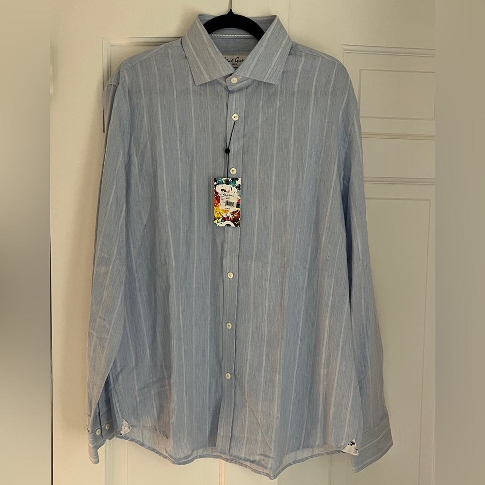 NWT Robert Graham Blue Dress Shirt